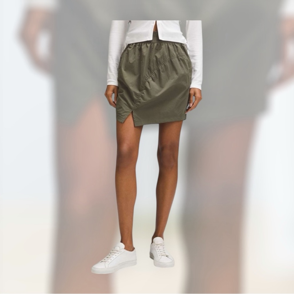 NWT Lululemon High-Rise Ruched Mini Skirt
Army Green - Picture 2 of 6